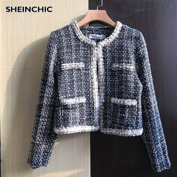 women's jackets autumn 2021 runway designer women jacket outerwear elegant tweed long sleeve blue patchwork casual high quality, Black;brown
women's jackets autumn 2021 runway designer women jacket outerwear elegant tweed long sleeve blue patchwork casual high quality, Black;brown