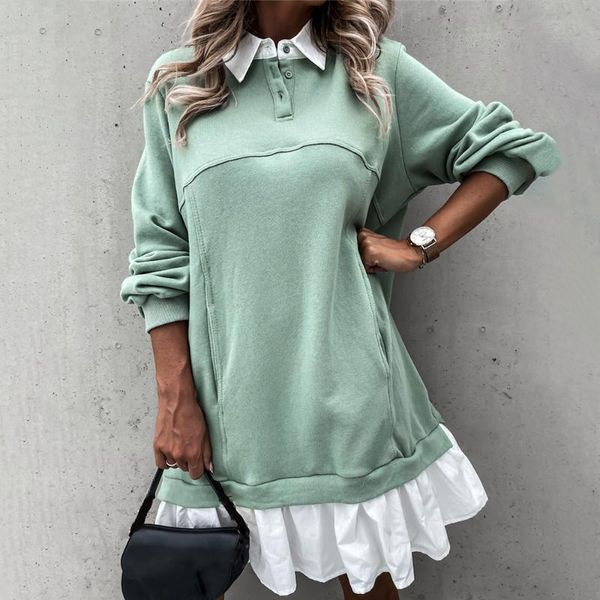 casual dresses women patchwork mini dress long sleeve turn-down collar sweatshirt 2021 spring autumn fashion loose black, Black;gray
casual dresses women patchwork mini dress long sleeve turn-down collar sweatshirt 2021 spring autumn fashion loose black, Black;gray