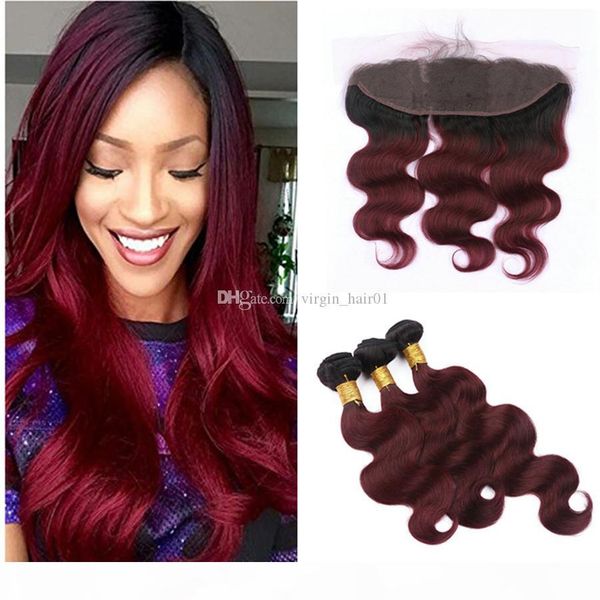 1b 99j wine red ombre lace frontal with 3 bundles body wave burgundy ombre brazilian human hair weaves with lace frontal closure, Black;brown
1b 99j wine red ombre lace frontal with 3 bundles body wave burgundy ombre brazilian human hair weaves with lace frontal closure, Black;brown