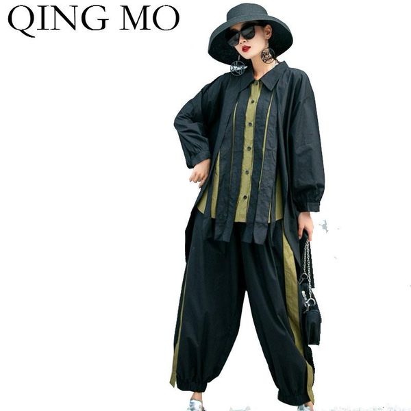 qing mo fashion brand large size women suit women patchwork color stitching irregular shirt wide leg pants two piece set zqy5200, Gray
qing mo fashion brand large size women suit women patchwork color stitching irregular shirt wide leg pants two piece set zqy5200, Gray