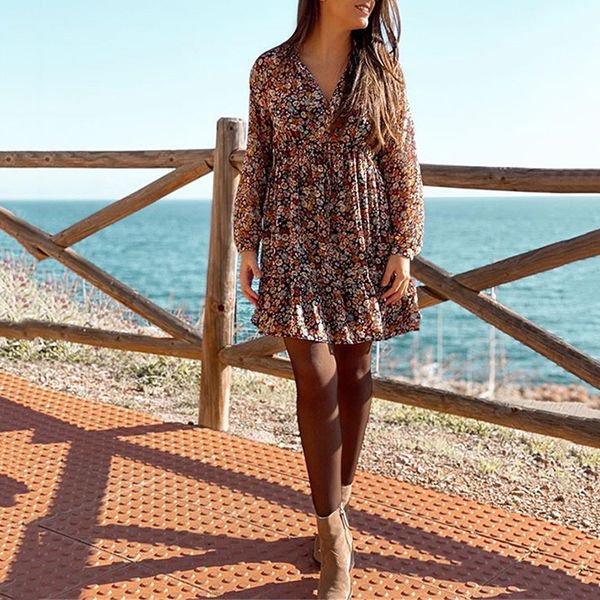 2021 new women spring floral print lace-up casual long sleeve v neck slim female autumn ruffle hem midi party vestido o3zl, Black;gray
2021 new women spring floral print lace-up casual long sleeve v neck slim female autumn ruffle hem midi party vestido o3zl, Black;gray