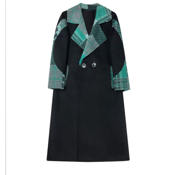new 2020 women's blended woolen female jacket mid-long autumn winter plaid coat women casual outwear 5x, Black
new 2020 women's blended woolen female jacket mid-long autumn winter plaid coat women casual outwear 5x, Black