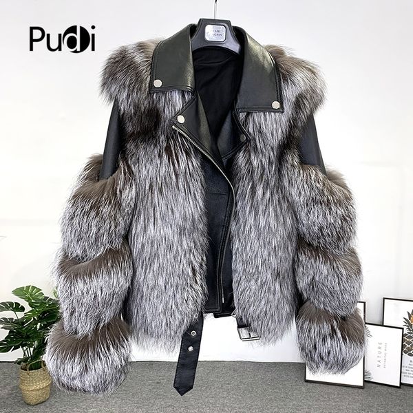 pudi women real fox fur coat jacket ins female genuine fur parka coats ct952 201112, Black
pudi women real fox fur coat jacket ins female genuine fur parka coats ct952 201112, Black