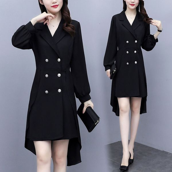 black business spring dress plus size fat 100kg women work wear loose dresses zkeg, Black;gray
black business spring dress plus size fat 100kg women work wear loose dresses zkeg, Black;gray