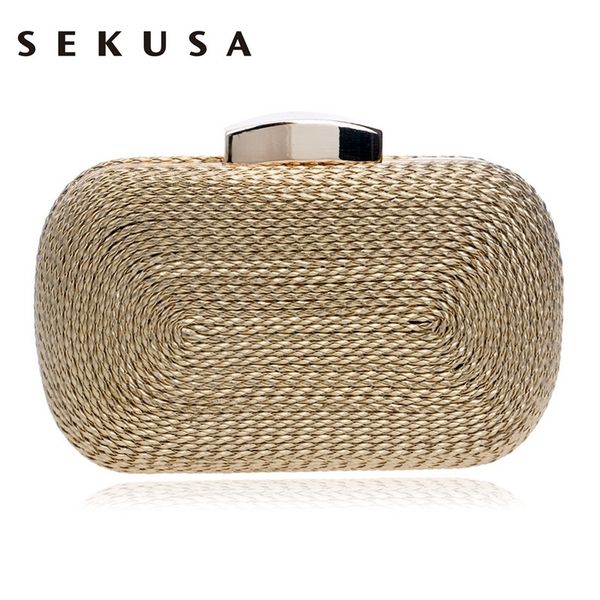 sekusa fashion women messenger bags knitted style vintage metal day clutches small purse evening bags for wedding party bag y201224
sekusa fashion women messenger bags knitted style vintage metal day clutches small purse evening bags for wedding party bag y201224