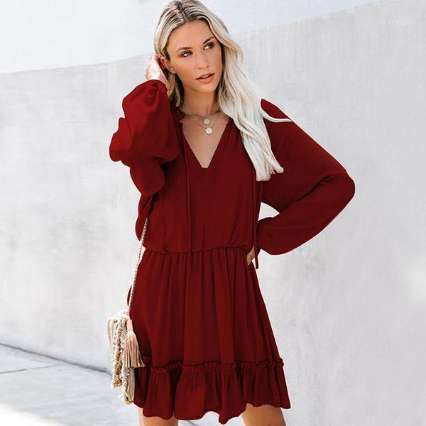 solid waist long sleeve dress women autumn v-neck pleated hem patchwork dress female casual fashion loose big size ladies1, Black;gray
solid waist long sleeve dress women autumn v-neck pleated hem patchwork dress female casual fashion loose big size ladies1, Black;gray