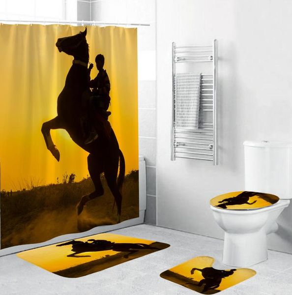 4 sets of bathroom accessories set sunset horse printed non-slip carpet bathroom toilet seat supplies
4 sets of bathroom accessories set sunset horse printed non-slip carpet bathroom toilet seat supplies