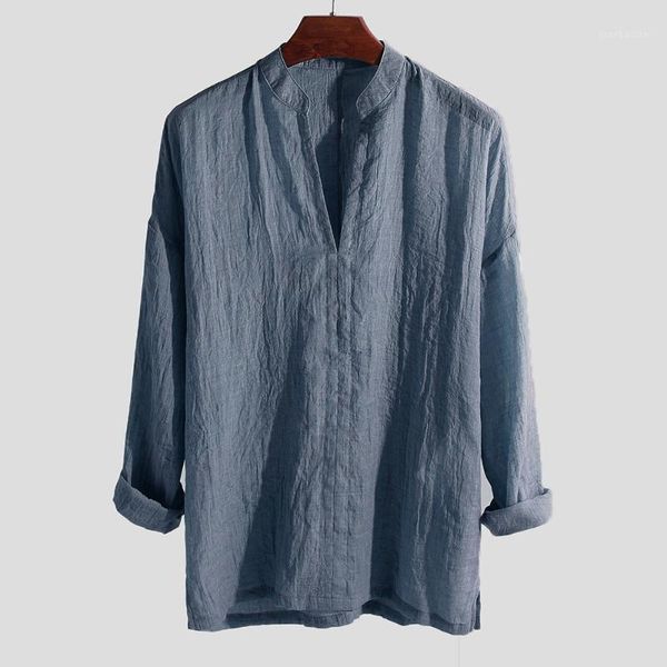 retro causal linen shirt men thin spring summer shirts man long sleeve loose solid color v-neck 1, White;black
retro causal linen shirt men thin spring summer shirts man long sleeve loose solid color v-neck 1, White;black