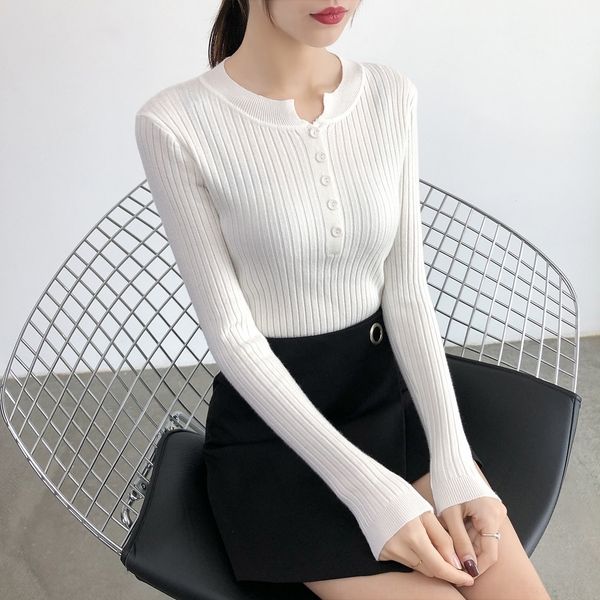 hkycg new knitted crew neck sweaterbutton sweaterleaky clavicle low shirt short autumn winter 2020 slim for thin sweater button botto, White;black
hkycg new knitted crew neck sweaterbutton sweaterleaky clavicle low shirt short autumn winter 2020 slim for thin sweater button botto, White;black