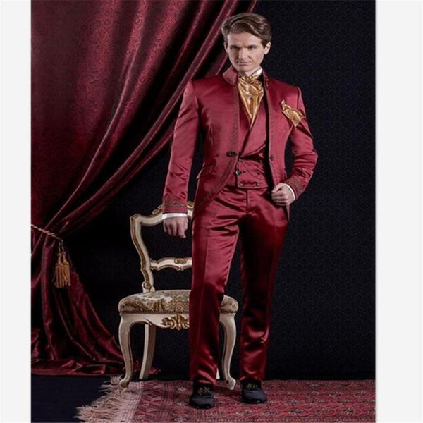 burgundy embroidery mens dinner party prom suits groom tuxedos groomsmen tailcoat wedding blazer men suit (jacket+pants+vest)1, White;black
burgundy embroidery mens dinner party prom suits groom tuxedos groomsmen tailcoat wedding blazer men suit (jacket+pants+vest)1, White;black