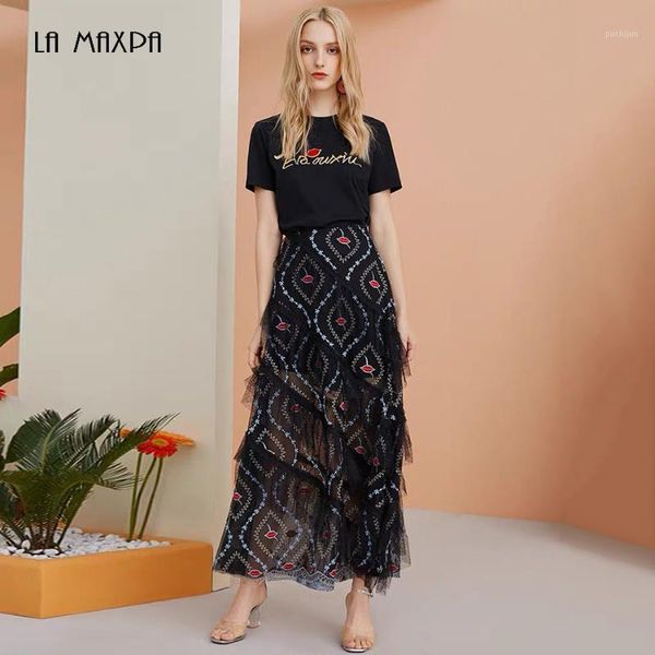 summer 2020 new women's chic embroidered mesh skirt layered frill lace long skirt fashion club party1, Black
summer 2020 new women's chic embroidered mesh skirt layered frill lace long skirt fashion club party1, Black