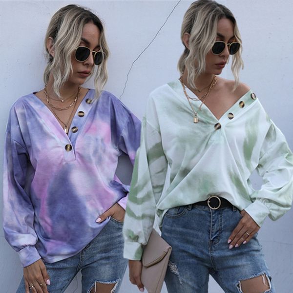 2020 autumn tie dye v-neck long sleeve t-shirt coat t-shirt casual and versatile women's women's wear dlsaw, White
2020 autumn tie dye v-neck long sleeve t-shirt coat t-shirt casual and versatile women's women's wear dlsaw, White