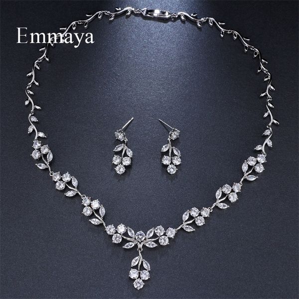 emmaya brand luxury gorgeous cubic zircon white gold color adjustable crystal earrings necklace set for women bride jewelry gift 201222, Slivery;crystal
emmaya brand luxury gorgeous cubic zircon white gold color adjustable crystal earrings necklace set for women bride jewelry gift 201222, Slivery;crystal