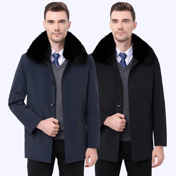 men's wool & blends fashionable down jacket for men thickened liner middle aged warm overcoat woolen coat knick suit, Black
men's wool & blends fashionable down jacket for men thickened liner middle aged warm overcoat woolen coat knick suit, Black