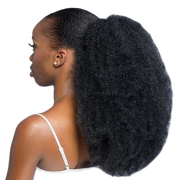 human hair ponytails 4b 4c afro kinky curly drawstring wrap around ponytail virgin human hair ponytail 140g natural black 1b