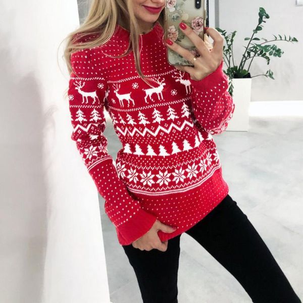 women christmas crew neck winter sweater jumper shield knitted pullover sweater female snow patterns dot loose style1, White;black
women christmas crew neck winter sweater jumper shield knitted pullover sweater female snow patterns dot loose style1, White;black