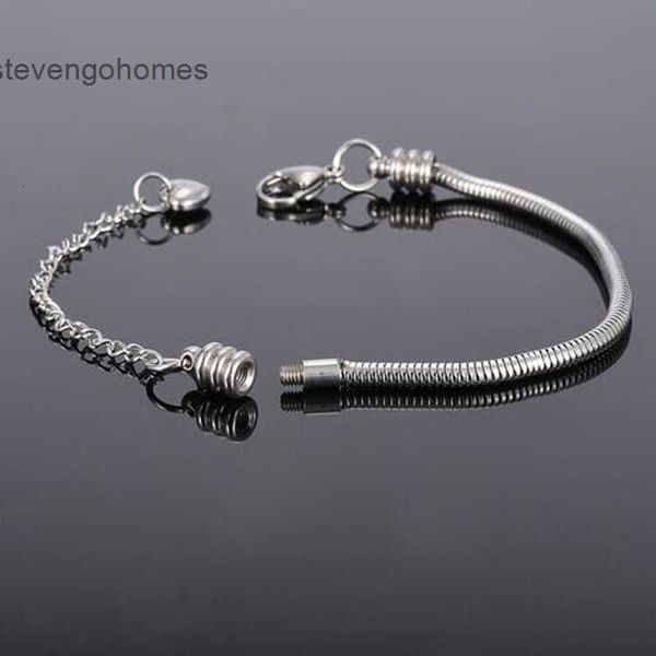 pan accessories bone stainless bracelet titanium steel round snake chain, Silver
pan accessories bone stainless bracelet titanium steel round snake chain, Silver
