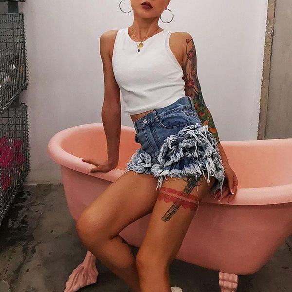 women's shorts 2021 summer all-match petals stereo tassel button high waist slim short straight jeans women, White;black
women's shorts 2021 summer all-match petals stereo tassel button high waist slim short straight jeans women, White;black
