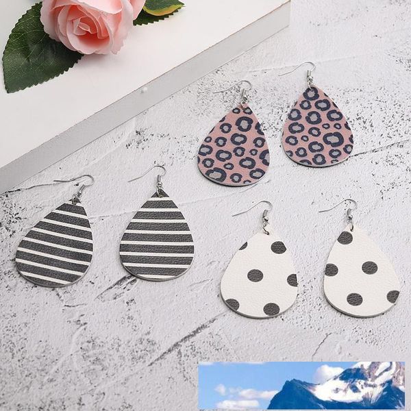 high-endwomen fashion waterdrop pu leather dangle earring personalized design leopard zebra stripes double side jewelry statement earrings, Silver
high-endwomen fashion waterdrop pu leather dangle earring personalized design leopard zebra stripes double side jewelry statement earrings, Silver