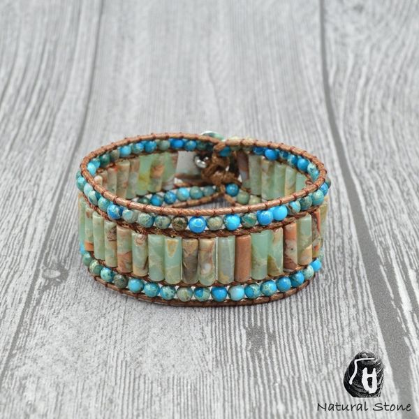 vintage women men natural onyx picasso malachite emperor stone boho bracelet tube beads leather rope weave wristband jewelry y200730, Black
vintage women men natural onyx picasso malachite emperor stone boho bracelet tube beads leather rope weave wristband jewelry y200730, Black
