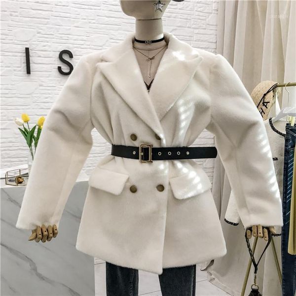 new autumn winter all-match double breasted mink cashmere woolen jacket coat for women solid color keep warm suits outwear1, Black
new autumn winter all-match double breasted mink cashmere woolen jacket coat for women solid color keep warm suits outwear1, Black