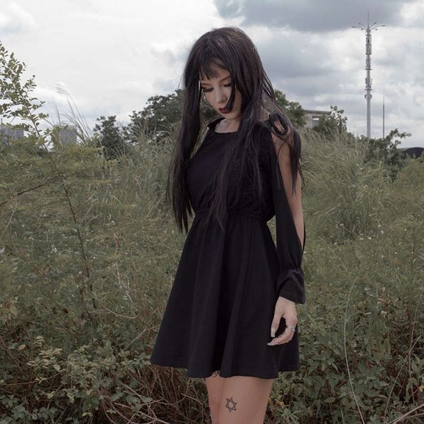 and winter new women's loose autumn one line collar knitted lace up long sleeve drs, Black;gray
and winter new women's loose autumn one line collar knitted lace up long sleeve drs, Black;gray