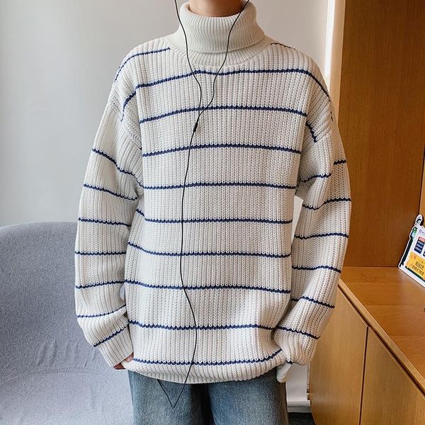 men's sweaters turtle neck striped sweater men pullover knitwear man clothing, White;black
men's sweaters turtle neck striped sweater men pullover knitwear man clothing, White;black