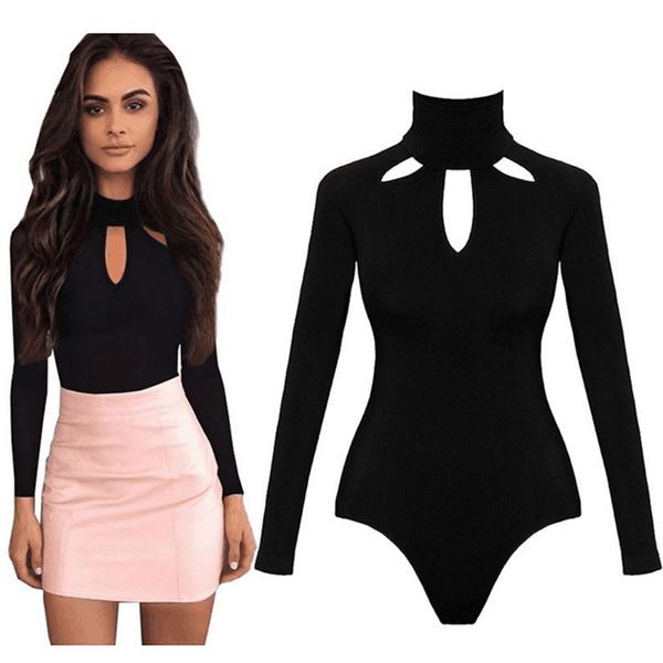 fashion body suits for women romper black mock neck long sleeve hollow out back bodysuit 2020 spring onesies q1219, Black;white
fashion body suits for women romper black mock neck long sleeve hollow out back bodysuit 2020 spring onesies q1219, Black;white