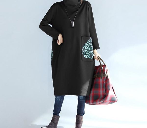 dimanaf plus size women dress winter turtleneck cotton thick lady vestidos female clothes loose big size long sleeve dress black, Black;gray
dimanaf plus size women dress winter turtleneck cotton thick lady vestidos female clothes loose big size long sleeve dress black, Black;gray