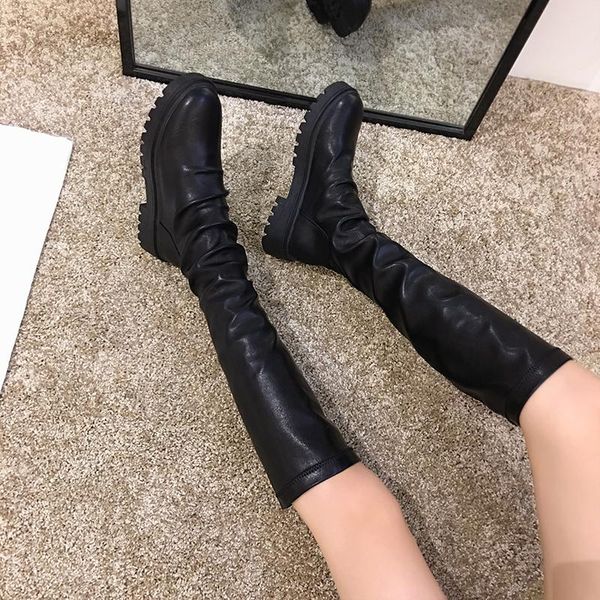 women knee-high boots natural leather shoes 22-25 cm length 6.5cm heel spring and autumn cow leather zipper chunky heel buckle, Black
women knee-high boots natural leather shoes 22-25 cm length 6.5cm heel spring and autumn cow leather zipper chunky heel buckle, Black