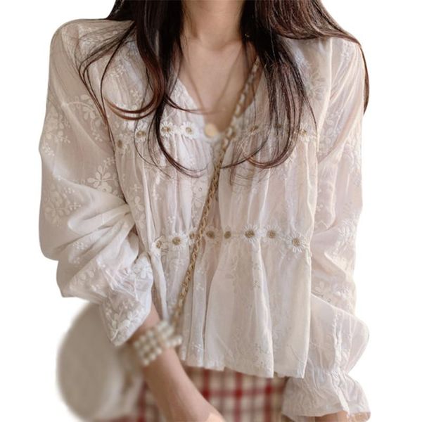 women's blouses & shirts korean style floral girls spring autumn long sleeve shirt 2021 women chic hollow out v-neck blouse, White
women's blouses & shirts korean style floral girls spring autumn long sleeve shirt 2021 women chic hollow out v-neck blouse, White