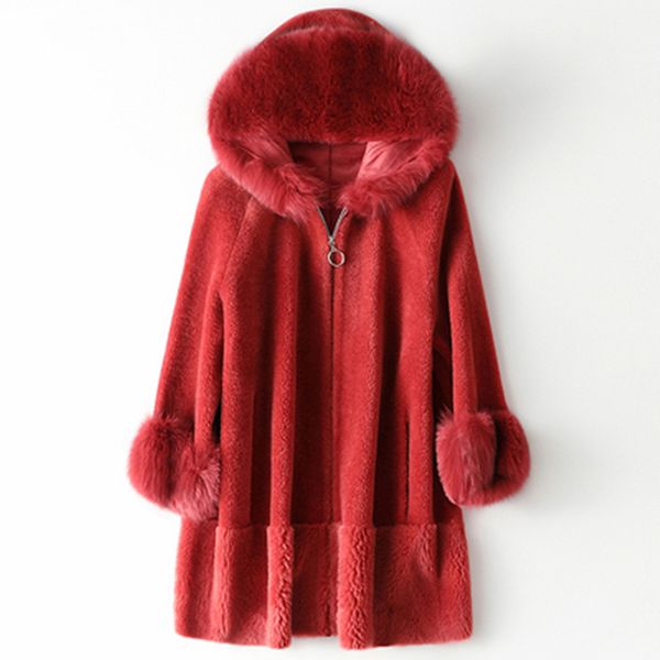 2021 new winter royal female coat fox fur long korean jacket clothing woolen coats, Black
2021 new winter royal female coat fox fur long korean jacket clothing woolen coats, Black