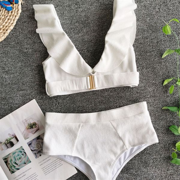 gnim ruffle bikini swimwear women with belt 2020 summer solid swimming suit for women high waist brazilian swimsuit two pieces y1120, White;black
gnim ruffle bikini swimwear women with belt 2020 summer solid swimming suit for women high waist brazilian swimsuit two pieces y1120, White;black