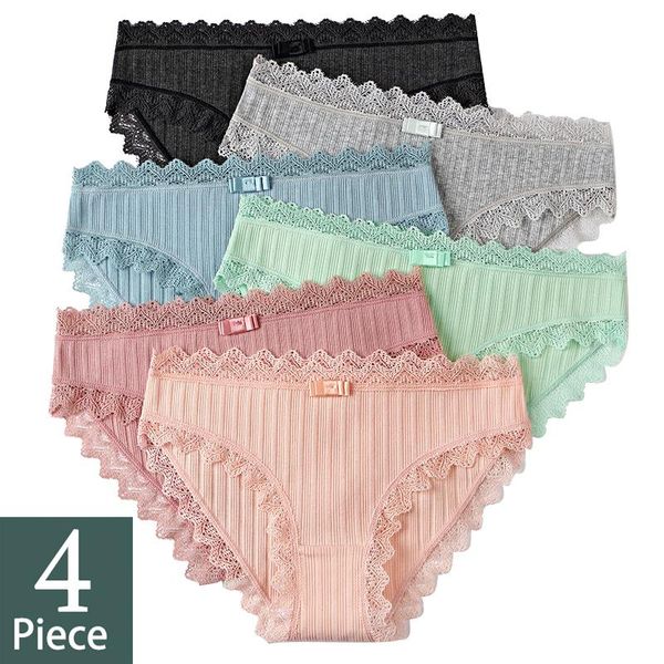 women's panties 4pcs/lot seamless cute cotton girls' low-rise underwear women lace menstrual organic, Black;pink
women's panties 4pcs/lot seamless cute cotton girls' low-rise underwear women lace menstrual organic, Black;pink