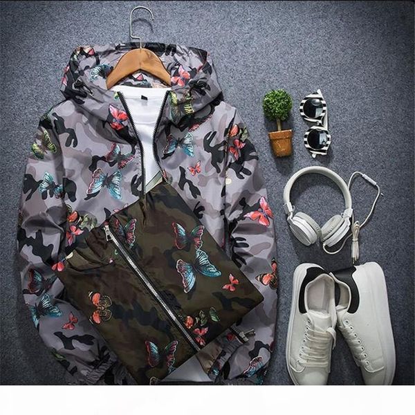 men jacket spring autumn fashion hip hop mens hooded jacket waterproof windbreaker men thin jacket butterfly printing coat outerwear, Black;brown
men jacket spring autumn fashion hip hop mens hooded jacket waterproof windbreaker men thin jacket butterfly printing coat outerwear, Black;brown