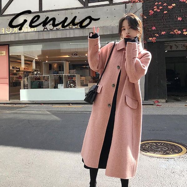 women's wool & blends genuo 2021 fashion solid long coat for women slim office lady and jacket single breasted clothes, Black
women's wool & blends genuo 2021 fashion solid long coat for women slim office lady and jacket single breasted clothes, Black