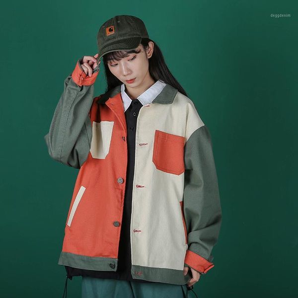 men's jackets fashion 100% cotton lapel bomber jacket men and women loose colorblock coats street pilot male female 1, Black;brown
men's jackets fashion 100% cotton lapel bomber jacket men and women loose colorblock coats street pilot male female 1, Black;brown