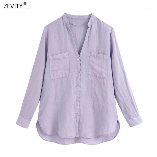 zevity new women fashion double pockets casual purple color linen smock blouse shirt women business femininas blusas ls67981, White
zevity new women fashion double pockets casual purple color linen smock blouse shirt women business femininas blusas ls67981, White