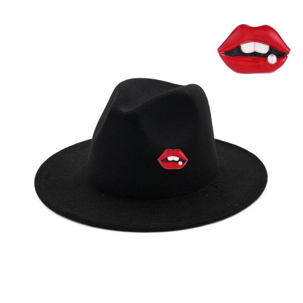 red lips wide brim hat panama solid color felt fedoras hat for men women artificial wool formal jazz cap, Blue;gray
red lips wide brim hat panama solid color felt fedoras hat for men women artificial wool formal jazz cap, Blue;gray