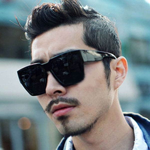 fashion 2019 new black super sunglasses men's trendy sunglasses polarizer super large square men's couple sunglasses, White;black
fashion 2019 new black super sunglasses men's trendy sunglasses polarizer super large square men's couple sunglasses, White;black