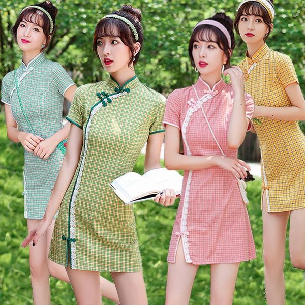 4 color mini cheongsam improvement daily ladies low slit qipao short dresses cotton lattice chinese traditional dress1, Red
4 color mini cheongsam improvement daily ladies low slit qipao short dresses cotton lattice chinese traditional dress1, Red