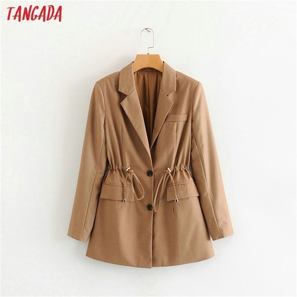 tangada women solid elegant elastic waist sashes long jacket office ladies blazer feminino formal suits 1f111 y201026, White;black
tangada women solid elegant elastic waist sashes long jacket office ladies blazer feminino formal suits 1f111 y201026, White;black