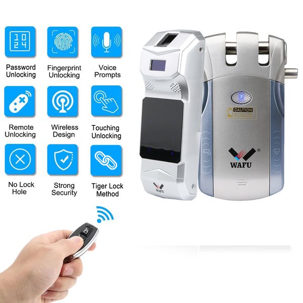 wafu 018b smart invisible door lock fingerprint password remote controller unlock app function optional for indoor
wafu 018b smart invisible door lock fingerprint password remote controller unlock app function optional for indoor