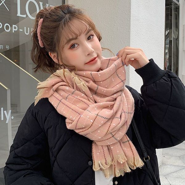 scarf women's winter ins fashionable korean version of versatile plaid scarf shawl dual purpose warm and fashionable student neck, Blue;gray
scarf women's winter ins fashionable korean version of versatile plaid scarf shawl dual purpose warm and fashionable student neck, Blue;gray