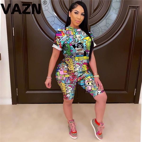 vazn 2020 summer lady colorful print cartoon set short sleeve o-neck tees shorts set lady streetwear chic sets1, White
vazn 2020 summer lady colorful print cartoon set short sleeve o-neck tees shorts set lady streetwear chic sets1, White
