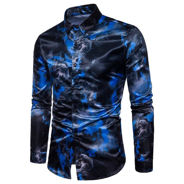 men long sleeve printing shirt slim casual button for party autumn beach -mx8, White;black
men long sleeve printing shirt slim casual button for party autumn beach -mx8, White;black