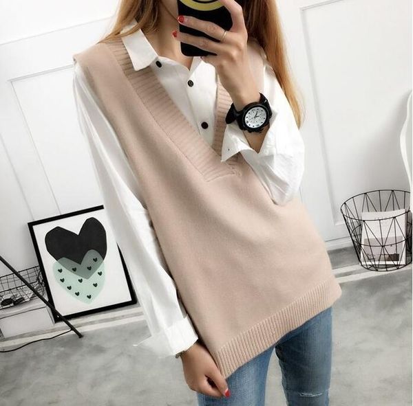 women's vests 2021 women sweater spring autumn soild knitted vest sleeveless v-neck chic long sections poullover female jumper pull fem, Black;white
women's vests 2021 women sweater spring autumn soild knitted vest sleeveless v-neck chic long sections poullover female jumper pull fem, Black;white