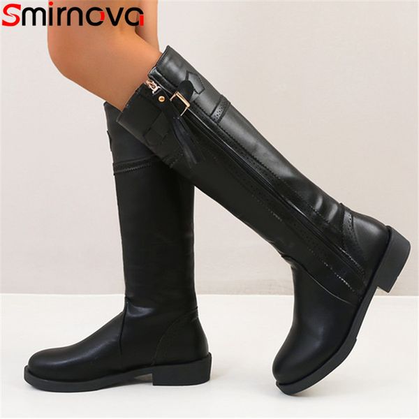 smirnova fashion low heel casual shoes women knee high boots round toe zip buckle autumn winter vintage boots woman, Black
smirnova fashion low heel casual shoes women knee high boots round toe zip buckle autumn winter vintage boots woman, Black
