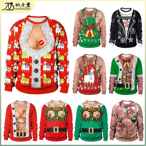 selling spoof open cht navel hair 3d digital printing round neck pullover for lovers, Gray
selling spoof open cht navel hair 3d digital printing round neck pullover for lovers, Gray