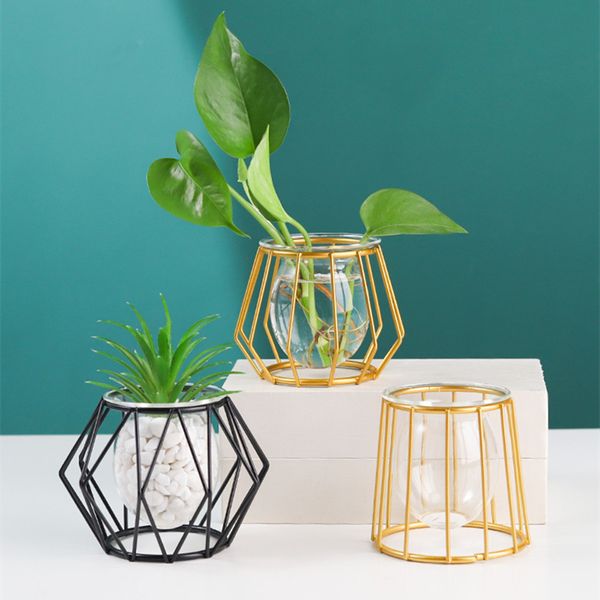 nordic style golden black glass hydroponic iron line flower vase metal plant holder modern home decor vases ornament c0125
nordic style golden black glass hydroponic iron line flower vase metal plant holder modern home decor vases ornament c0125